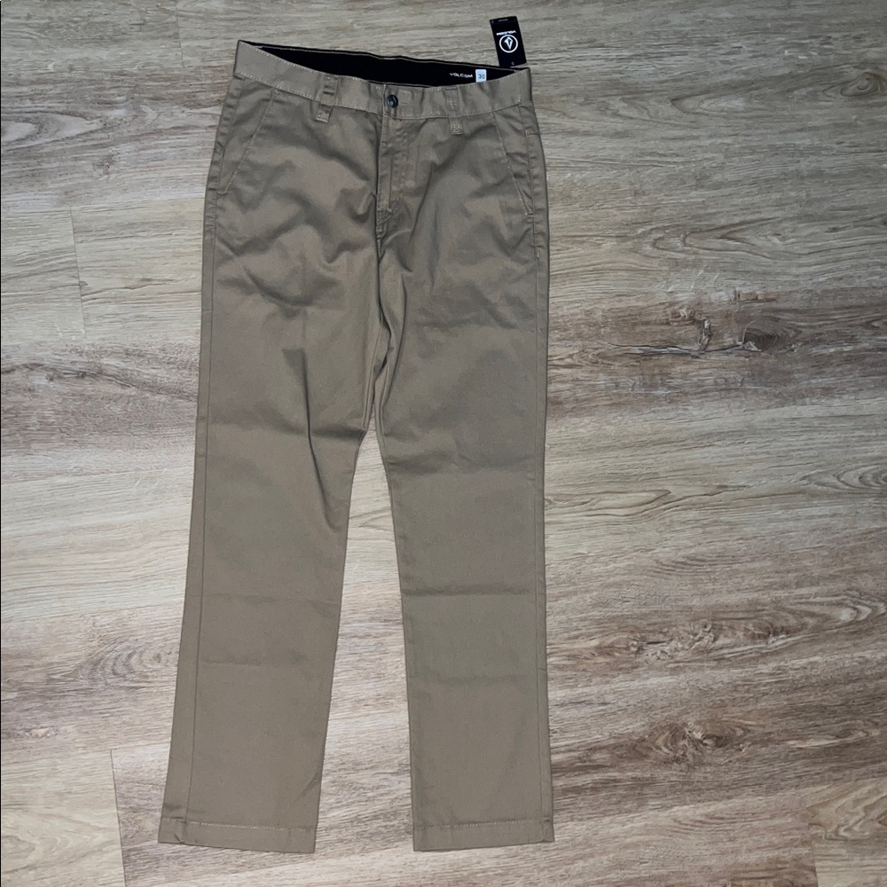 Volcom Men's Khaki Straight Chinos